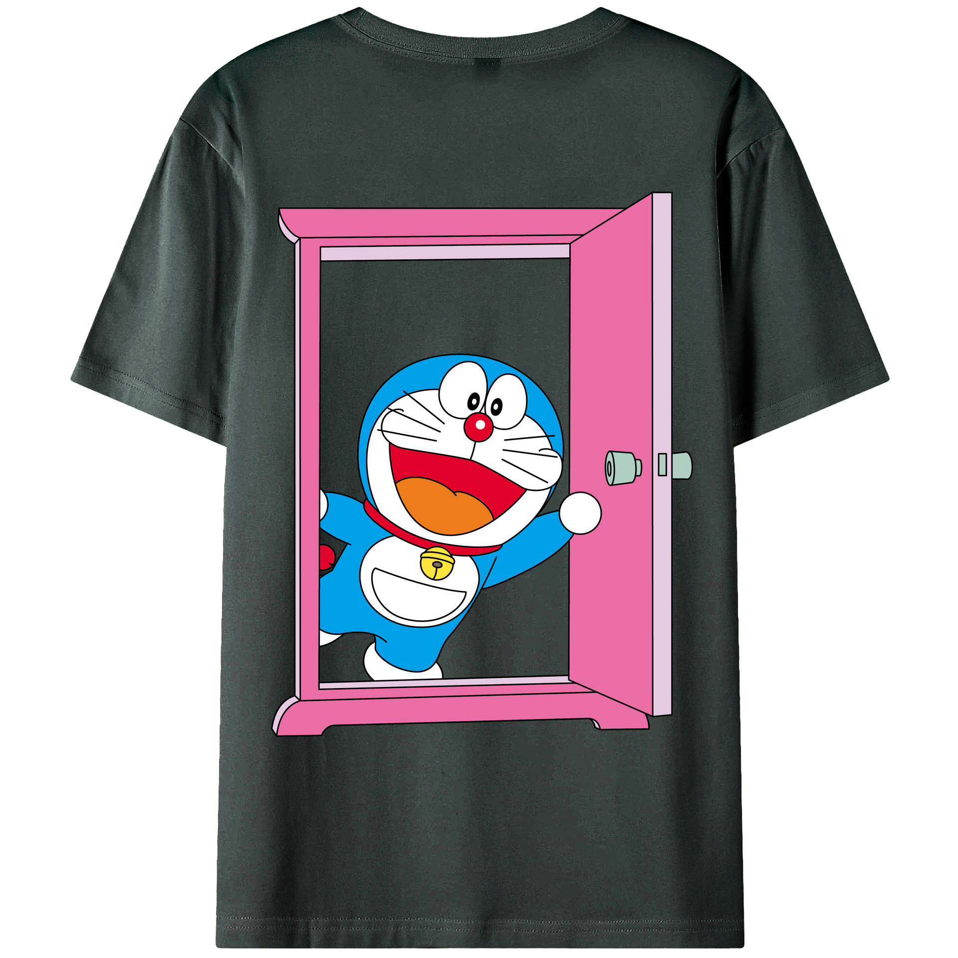 （画像用） ドラえもん Doraemon 綿100％ メンズ半袖Tシャツ（バックプリント） 通気性